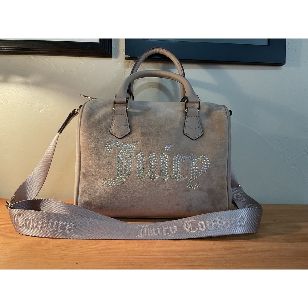 Juicy Couture Obsession Satchel Handbag Soft Cream/Blush Color Crossbody EUC